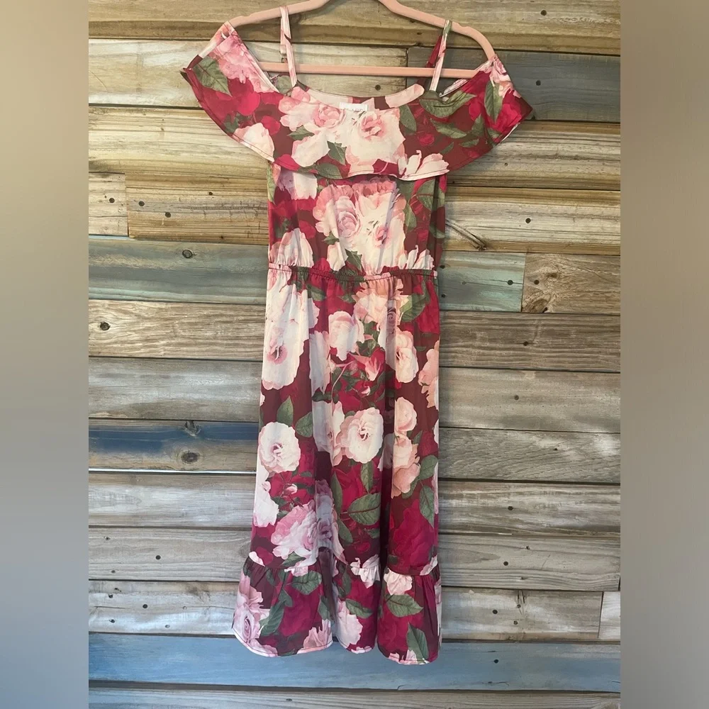 NWT Youth Large Girls Floral Print Pink and White Dress - Children’s Place - Picture 1 of 3